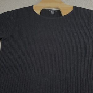 Eileen Fisher Sweater Dress Womens Size M Black One Piece Ribbed Long Sleeve